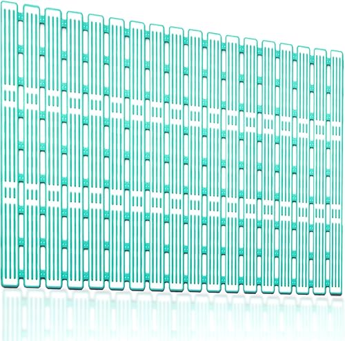 Tapete de ducha antideslizante de 26.7 x 15.7 pulgadas con ventosas que se puede cortar, tapete de ducha antideslizante de drenaje rápido para