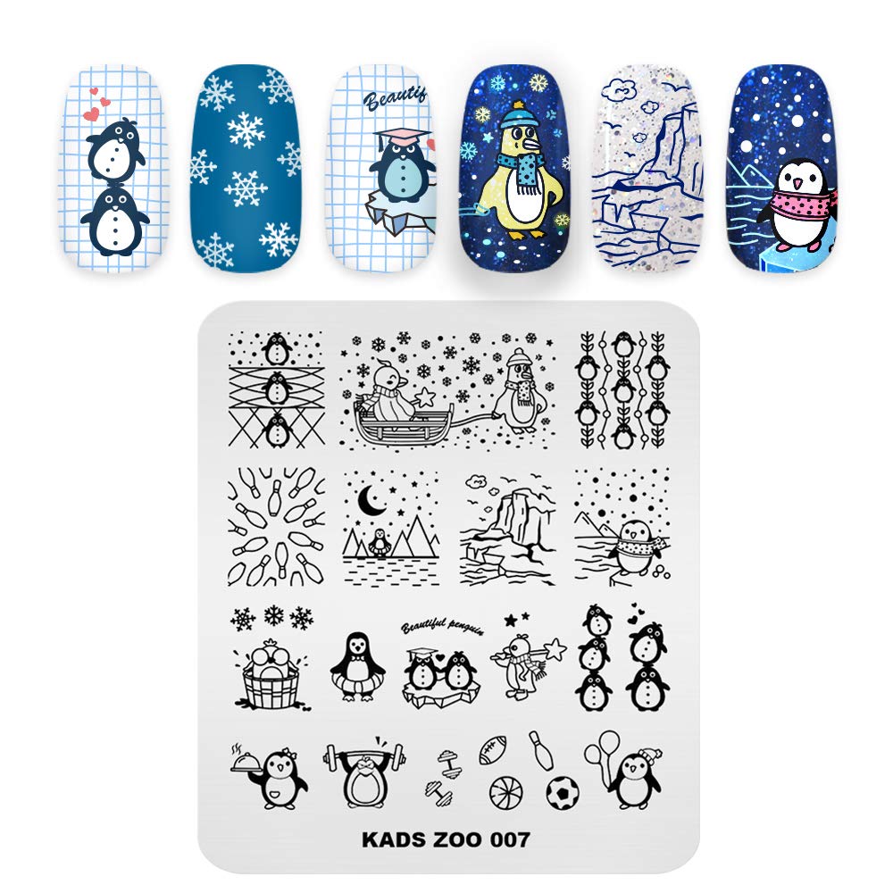 Amazon.com: KADS Stamping Plates Animal Cute Bird Penguin Manicure Template  Nail Art Image Stamp Nail Design Tools (ZO007) : Beauty & Personal Care