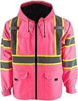 Vista 7 de Chaqueta de seguridad de alta visibilidad ANSI/ISEA Chaqueta reflectante estándar con bolsillo y cremallera