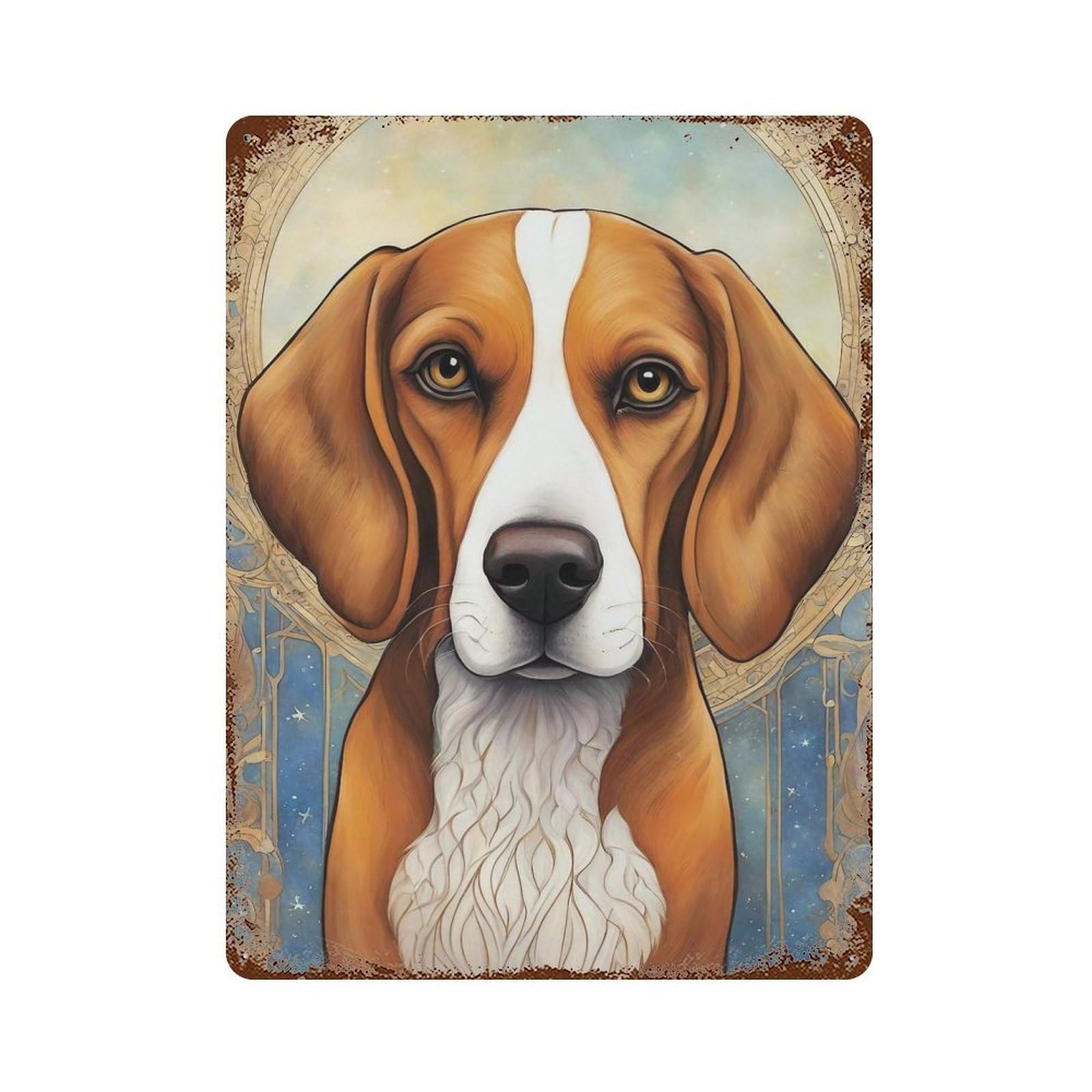 Retro Metal Sign with Dog000101 Design 15.7"x11.8", for Office, Studio And Wall Decor, Retro Wall Decor