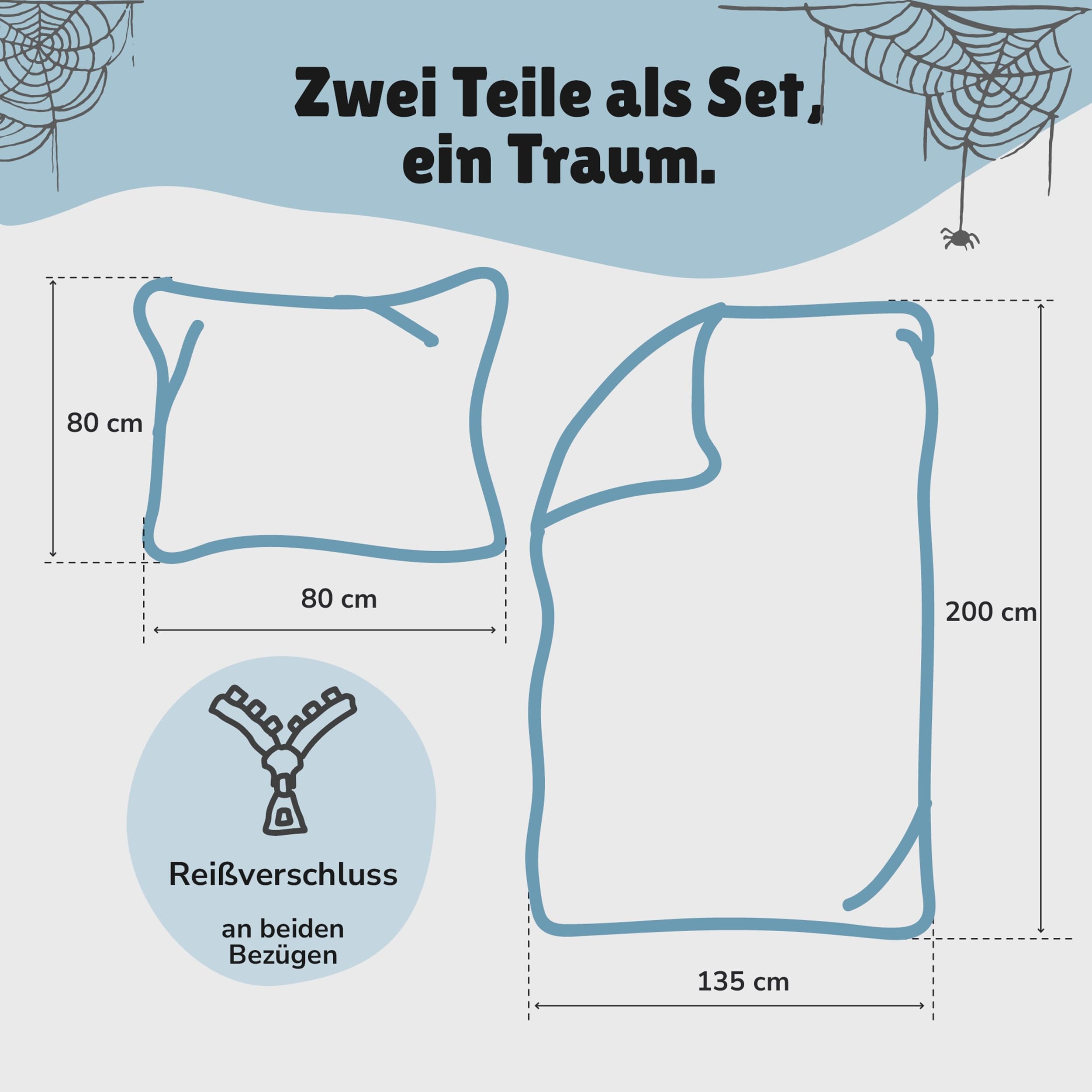 Familando – Marvel Spiderman Bettwäsche Set (2-teilig) – Decken- & Kissenbezug 135x200 cm & 80x80 cm mit Reißverschluss – 100% Baumwolle Renforcé – Wendemotiv mit Spiderman