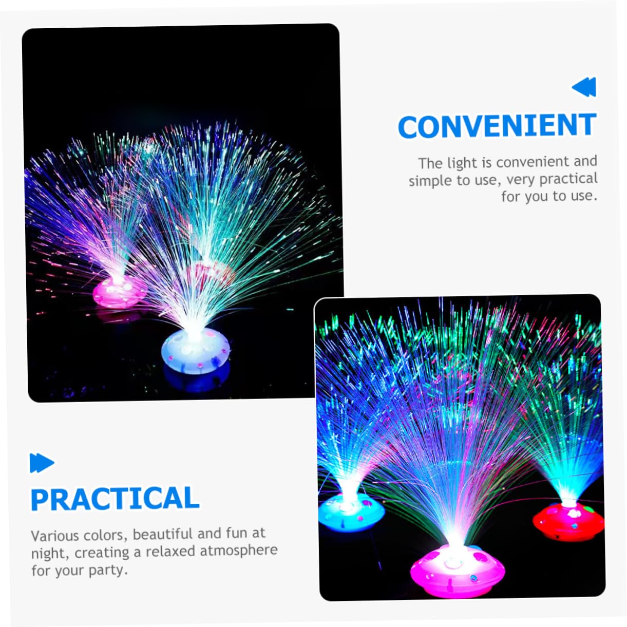Gadpiparty 12pcs Fiber Optic Lamp, Fiber Optic Lights Battery, LED Fiber Optic Lamp, Color Changing Fiber Optic Centerpiece, for Home Bedroom Wedding Parties Christmas Holiday Decor