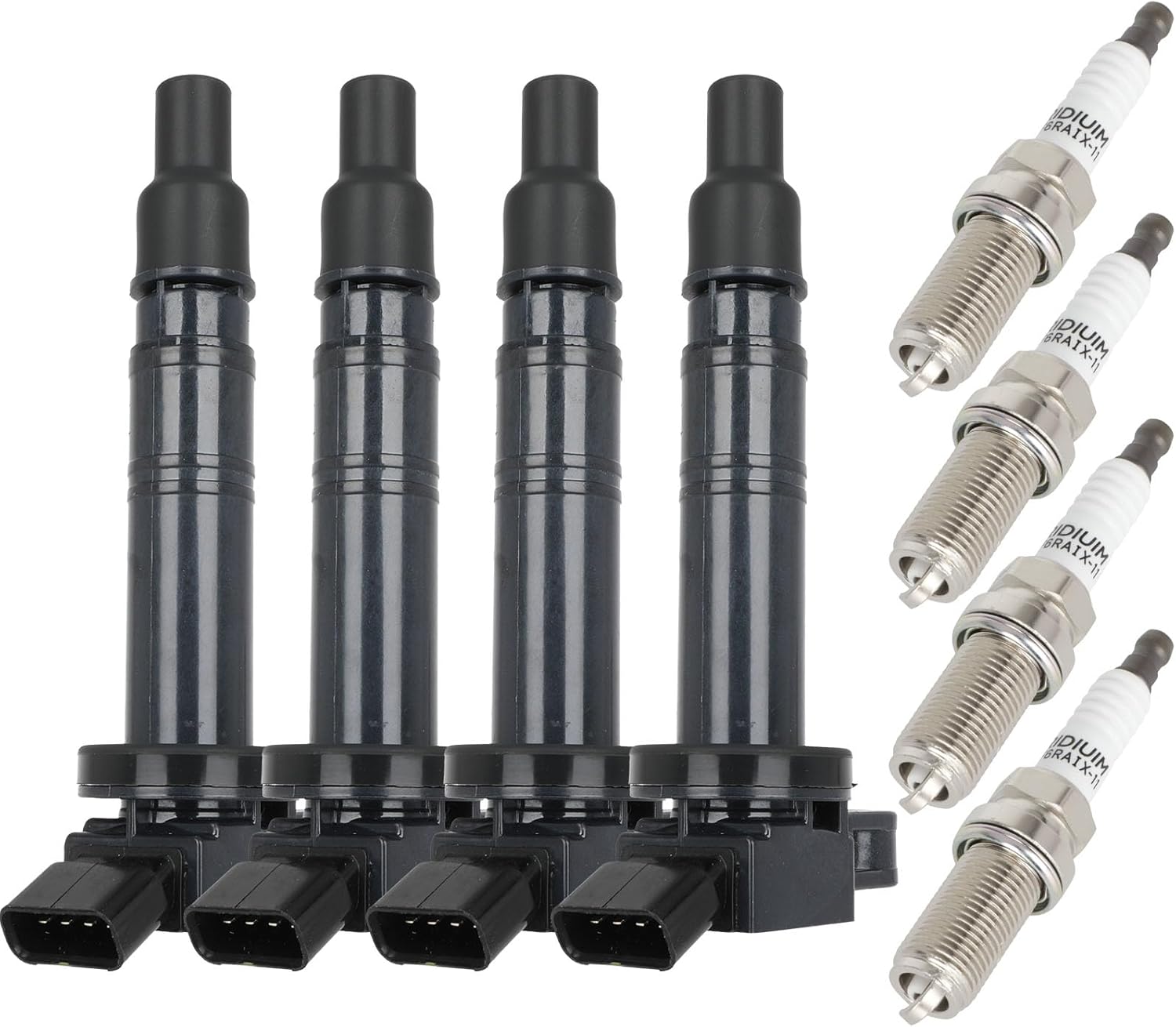 OCPTY 4-Pins Ignition Coils and Spark Plugs 2005-2023 for Toyota Tacoma 2.7L/L4,2010-2015 for Scion xB 2.4L/L4#UF495 4 Ignition Coils with 4 Iridium Spark Plugs
