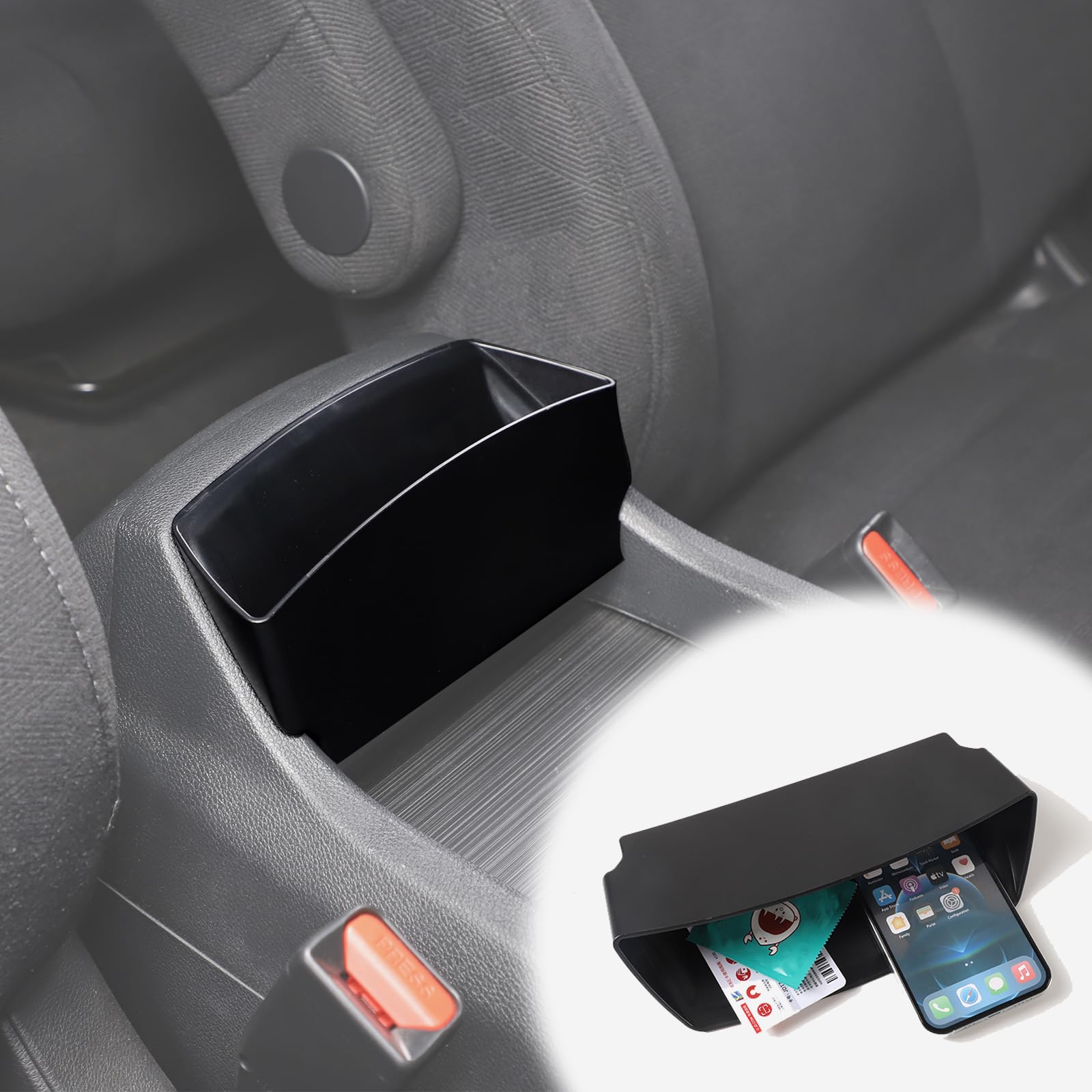 Center Console Organizer Tray for Honda Pilot 2016-2022/ Ridgeline 2020-2023/ Passport 2019-2023 Accessories, ABS Material Central Control Armrest Secondary Storage Box Black (B Style)