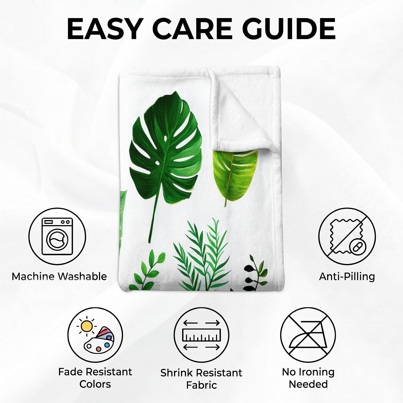 Generisch Monstera liście palmowe flanelowy koc na sofę i łóżko