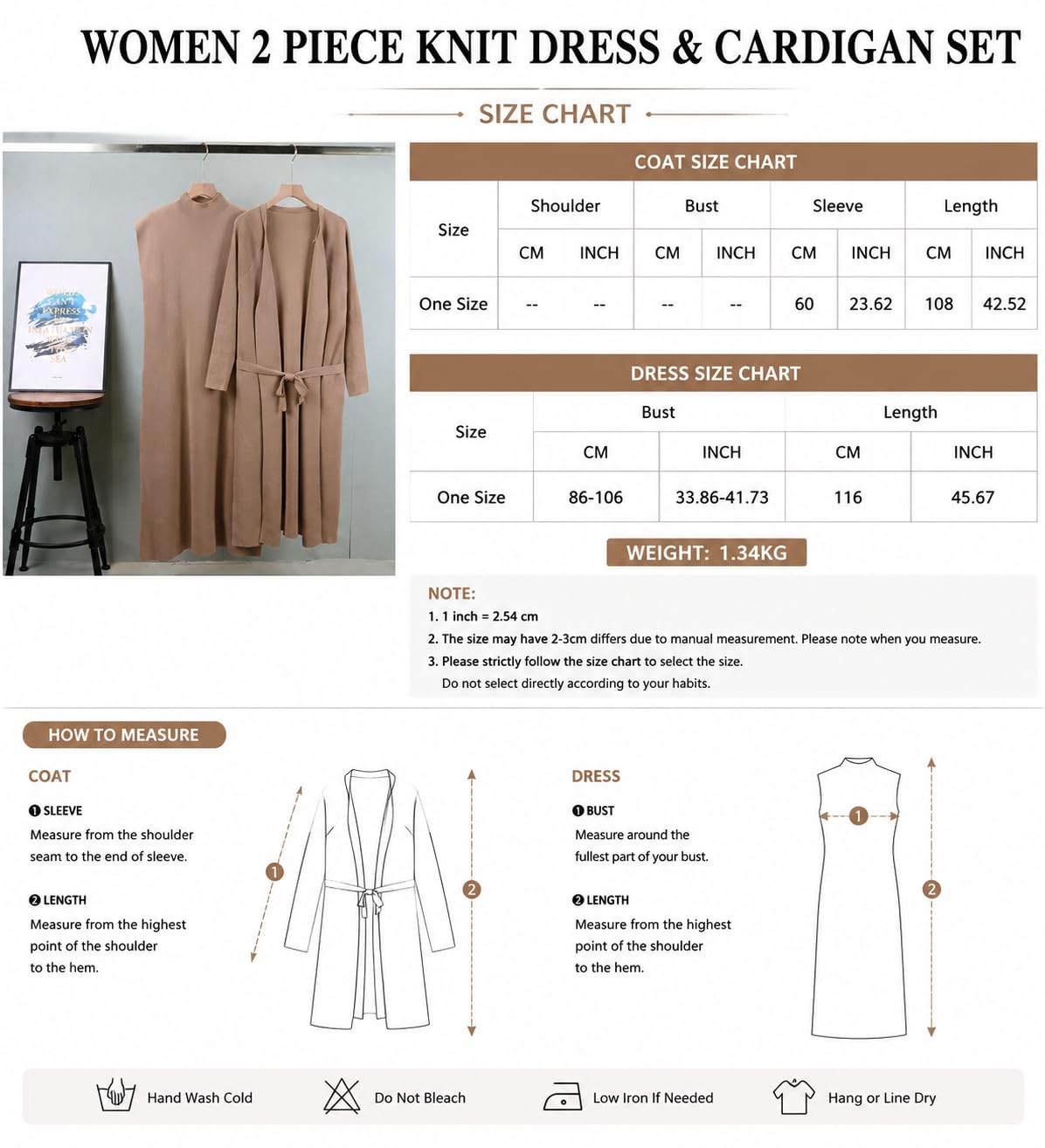 Conjunto Mujer Conjunto De Dos Piezas Para Mujer Vestido De Punto Con Cárdigan Largo Vestido Midi Sin Mangas Con Cuello Alto Y Cárdigan Largo Con Cinturón Y Abertura Frontal Conjunto De Ropa De E