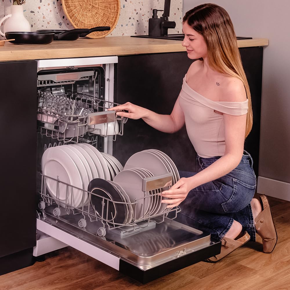 Cecotec Lave-vaisselle Indépendant 45 cm Bolero Aguazero 4201 E, 11 Couverts, 6 Programmes, Dual Zone Wash, Départ Différé 24h, AquaStop Électronique