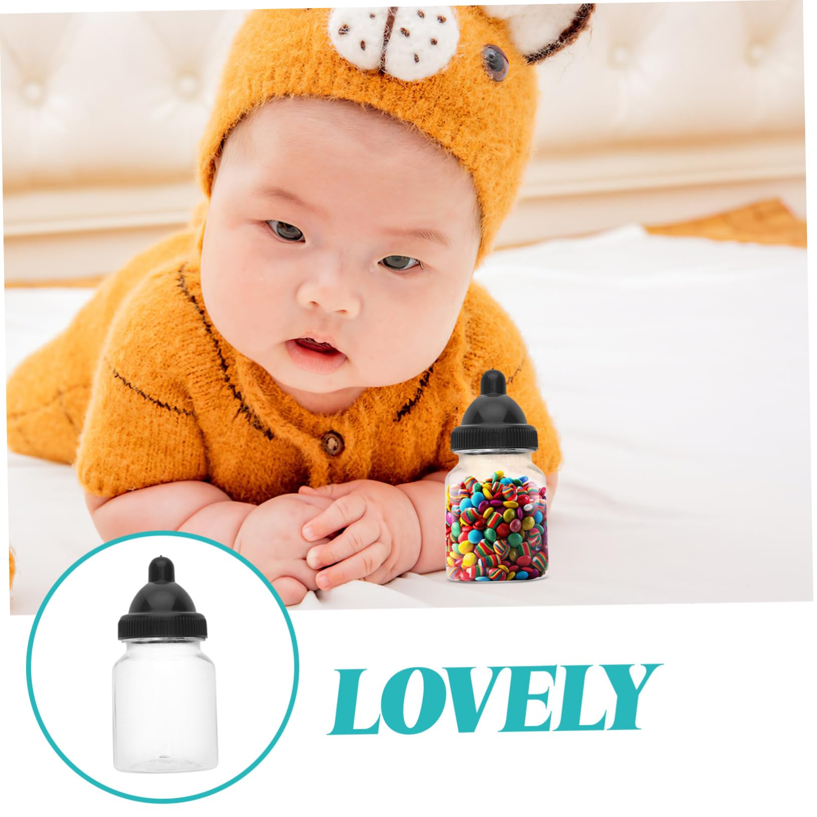 Beaupretty Lot de 12 Boîtes à Bonbons en Plastique Réutilisable de Biberon pour Baby Shower, Décorations D'événements, Boîte Créative et Élégante pour Friandises