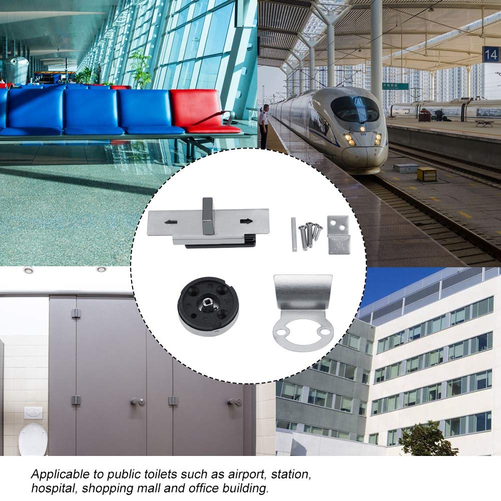 HERCHR Latch Indicating Lock Stainless Steel Bolt Door Lock Indicator, Privacy Indicator Lock with Keys, Door Lock Bathroom Toilet Door Lock with Occupancy Indicator for Public Restrooms