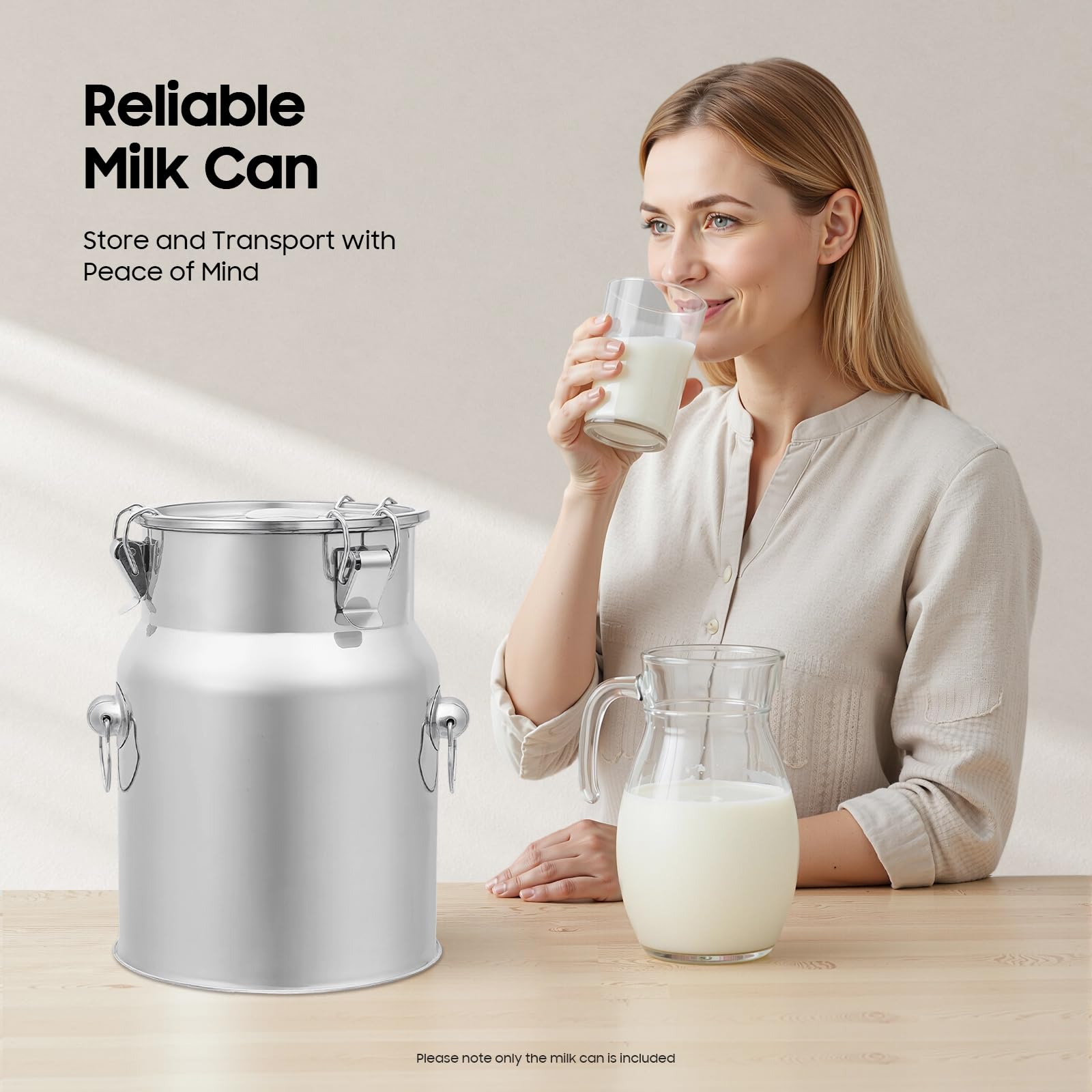 Milchkanne 5 Liter Edelstahleimer Luftdichter Behälter Multifunktionale Milcheimer Weineimer Eiskübel mit Deckel Großem Fassungsvermögen Reis Aufbewahrung Cereal Container Lebensmittel Aufbewahrung