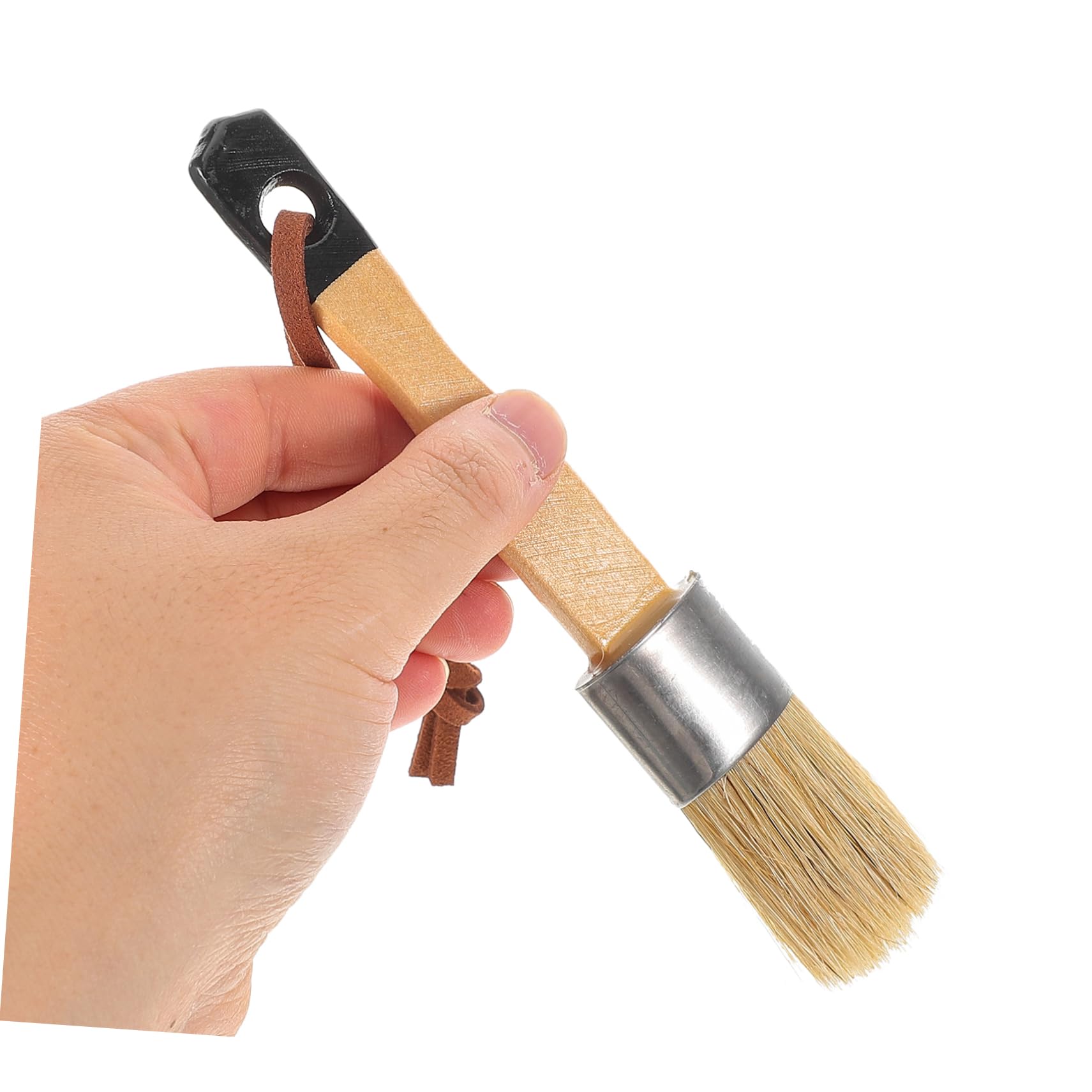 NUOBESTY 2 Series Juego De Pincel De Cera Pintar Casa Disco Oscuro Cuadro Pinceles Interior Artesanía Redondo Equipo Mate Mancha Tiza Brocha De Madera 3 Piezas*2