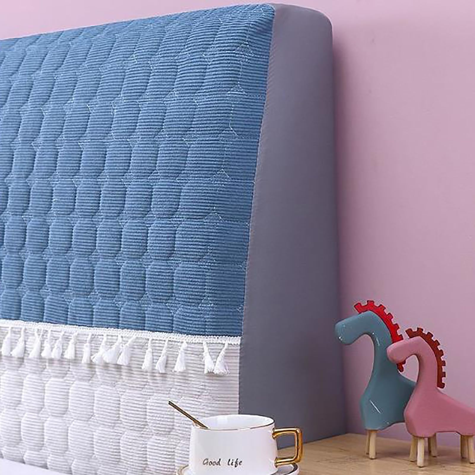 Funda de cabecera elástica for cabecera tapizada, Funda de Cama Doble/Individual(12,220cm)