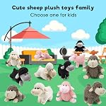 Tiny Heart Sheep Animaux farcis, peluche de mouton Jouet d'agneau Mignon animal doux farci Agneau Enfants Garçons et filles Cadeau Maison Décor Jouets d'agneaux blancs mignons (position assise)