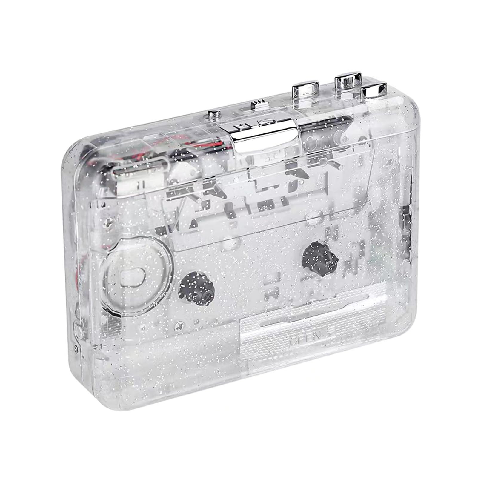 HUIOP Lecteur de cassette USB portable transparent avec port USB 2.0, lecteur de cassette