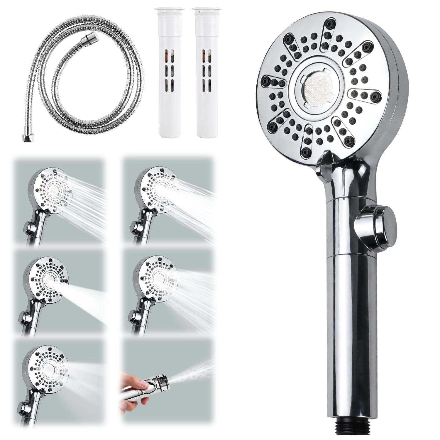 Tuyau et douchette de douche filtrante 5 types de jets
