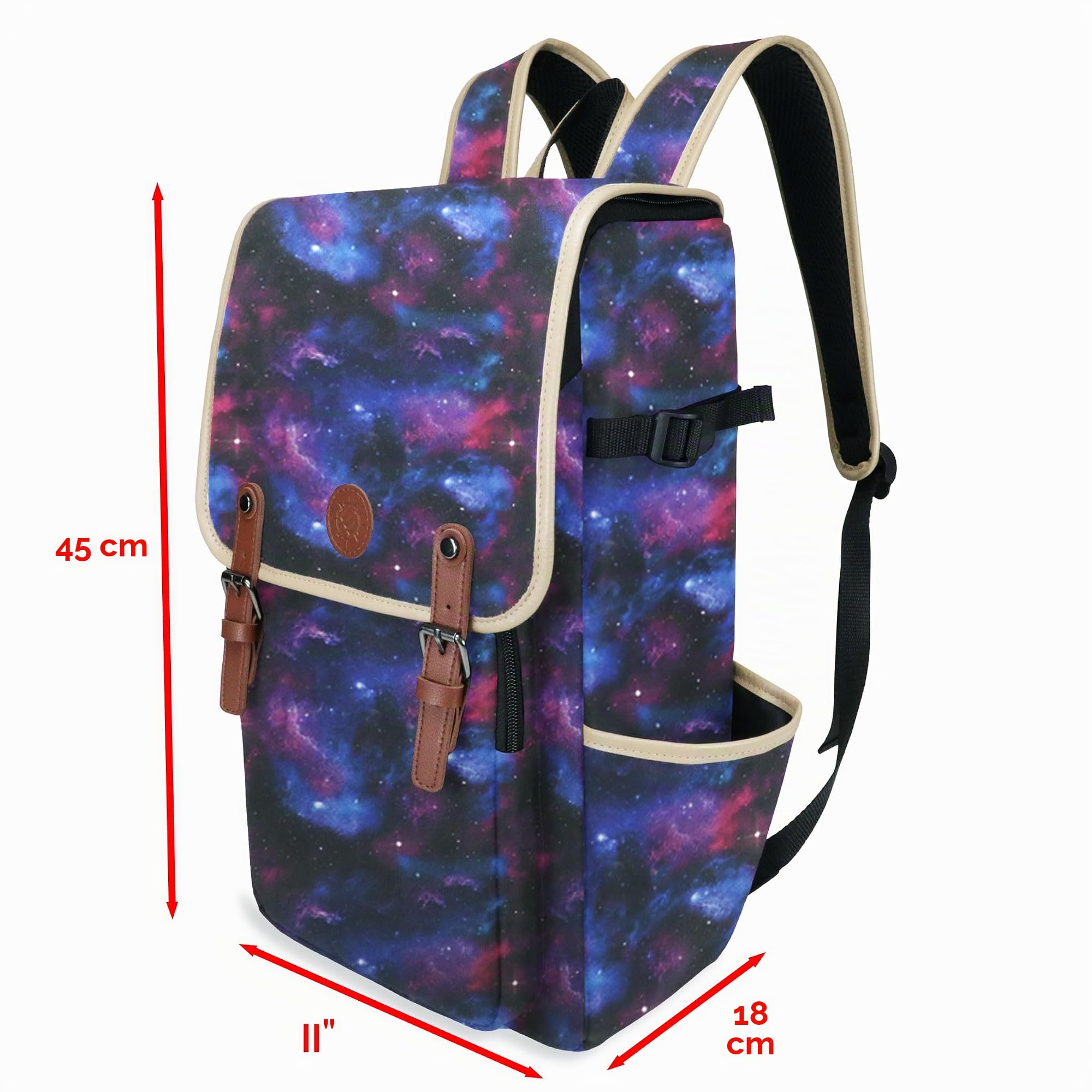 ENHANCE Designer Edizione DnD Zaino - Elegante Zaino per Giochi di Ruolo Dungeons and Dragons - Borsa da Viaggio DnD per 4 Libri e Racoglitore con Contenitore per Miniature, Comode Tracolle (Galassia)