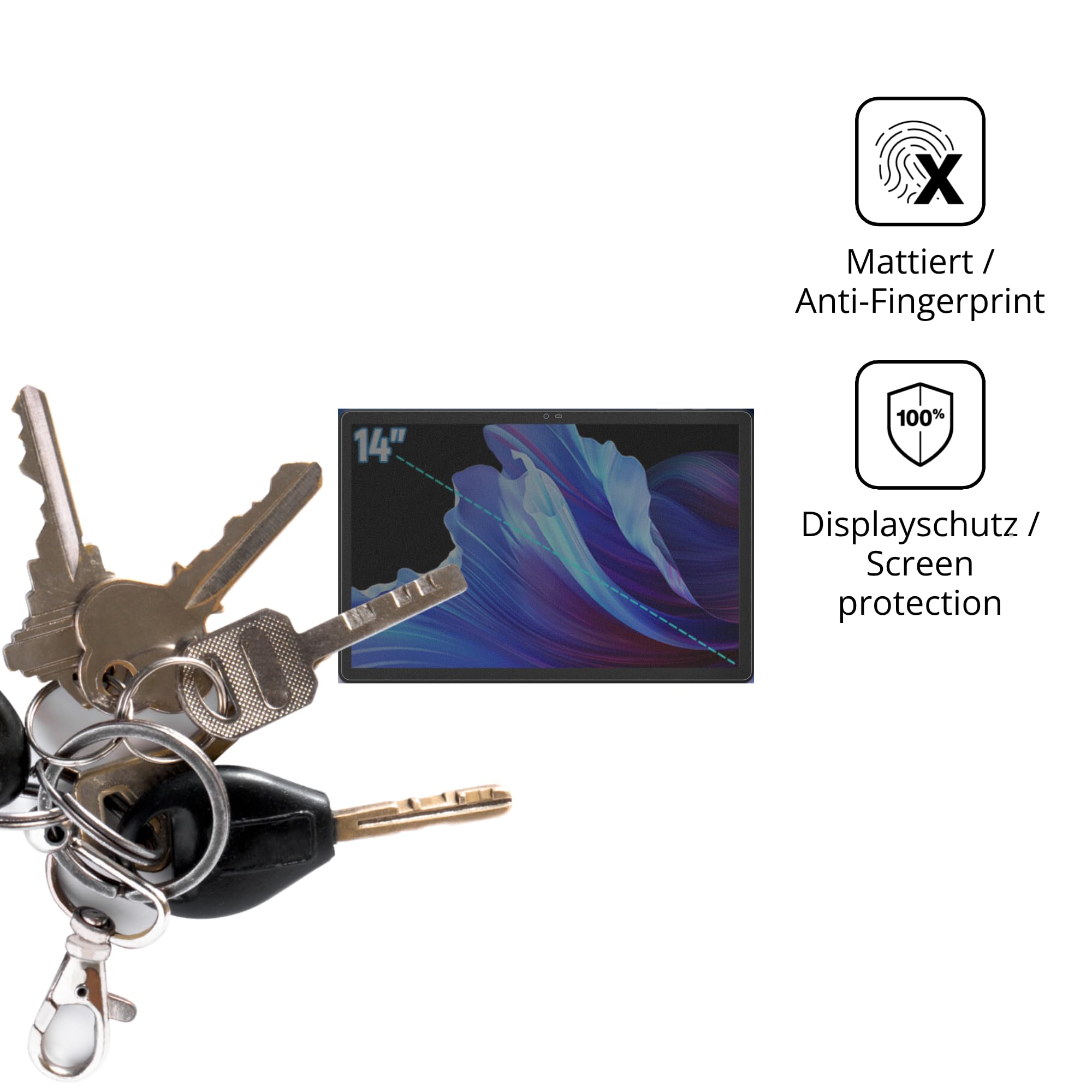 dipos Protector de Pantalla Antiespía para Byxsb G140L | Película protectora mate, filtro de privacidad 4 vías, ajuste perfecto, antiarañazos, sin burbujas, autoadhesivo