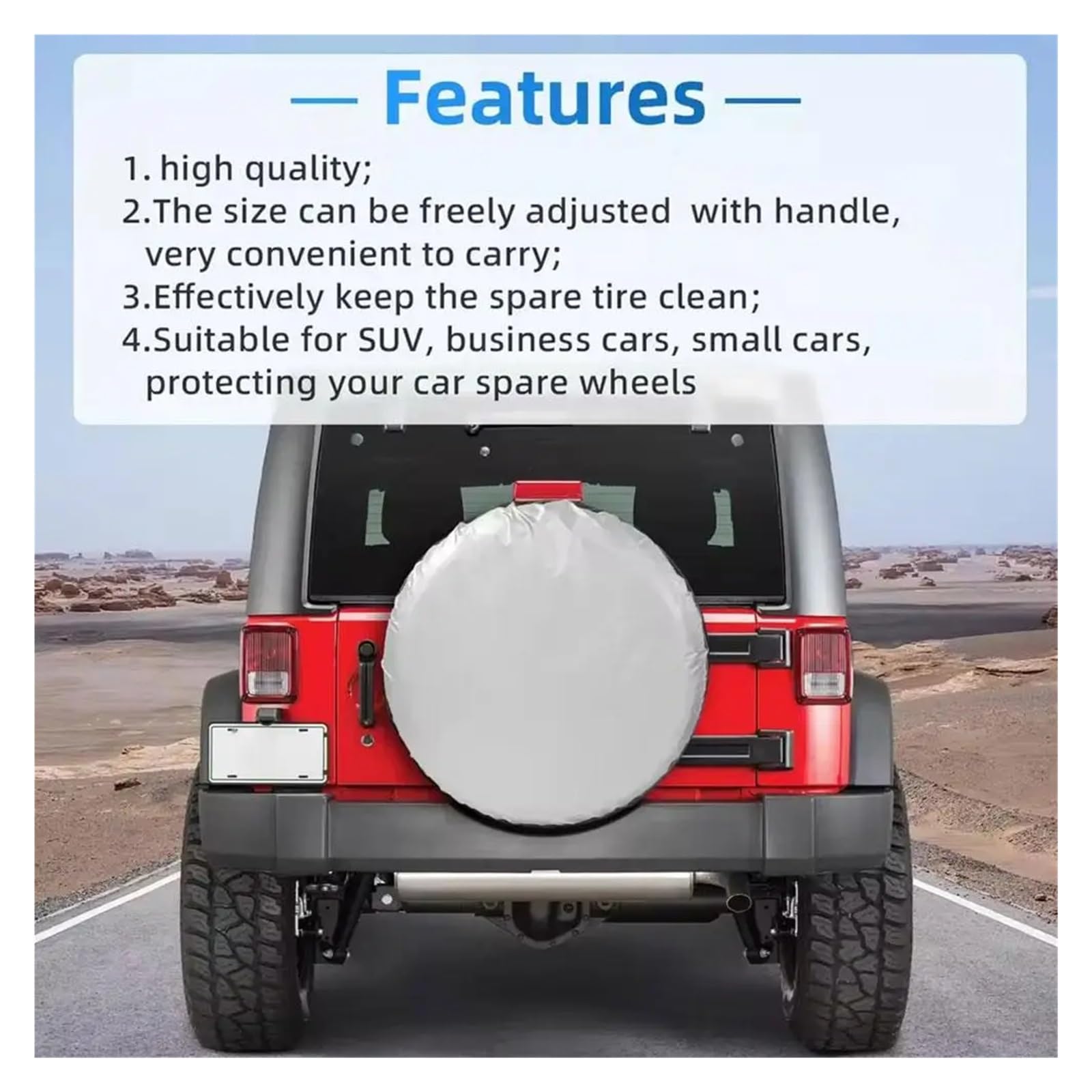 Auto-Ersatzreifenabdeckungen, 4 Stück, für Auto, SUV, Ersatzreifenabdeckung, weiß, Reifen-Ersatztasche, Oxford-Tuch, Schutzhülle
