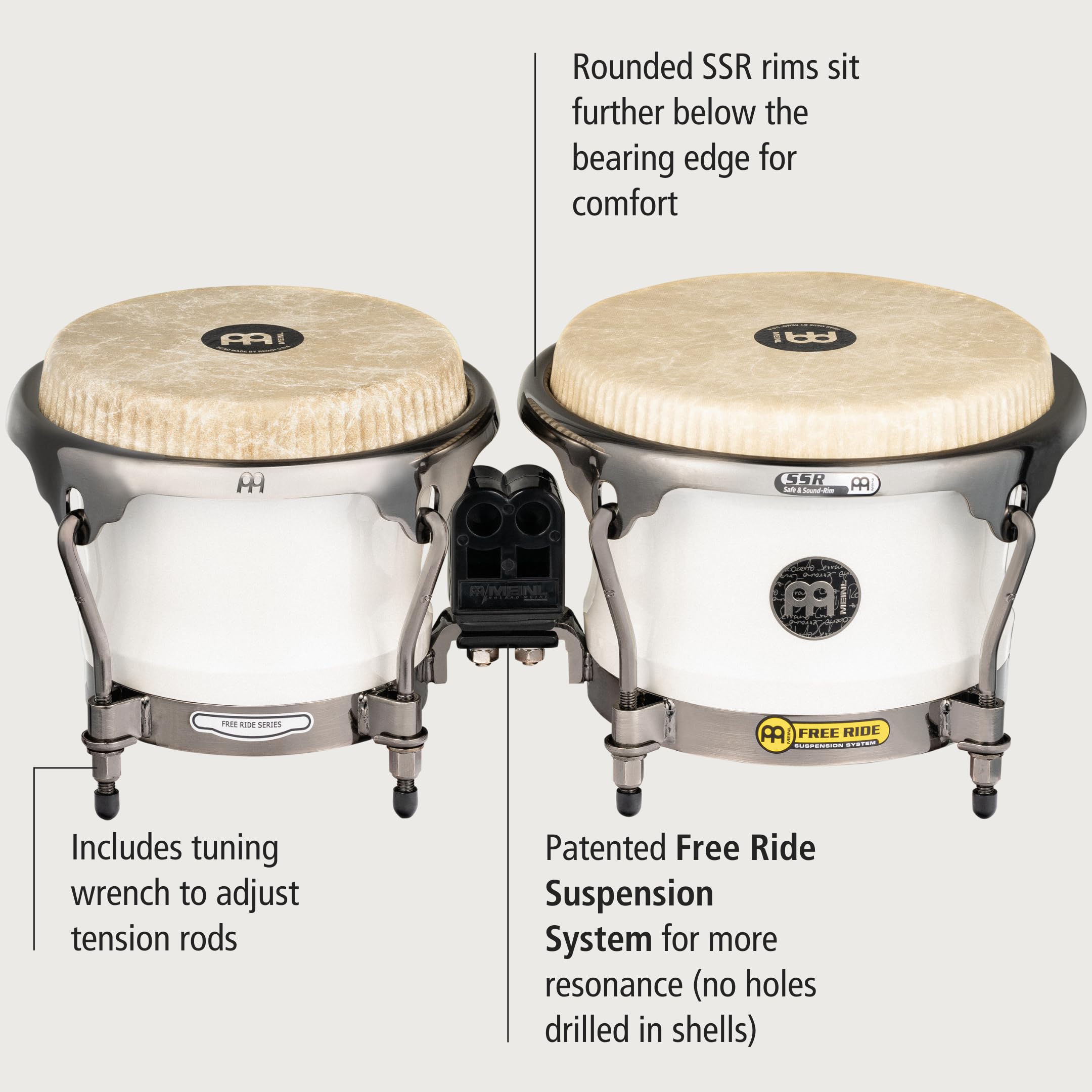 Roberto Serrano Artist Series Bongos with Remo Heads, 7