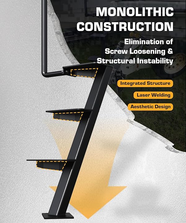 Autoholic Boat Trailer Step 4 Step with Handle Non-Slip Step Fit for Trailer Tongue Safer Easier for People of All Ages Board Boat Trailer Stability Reduce Slip Glow in Dark Climbing Assist by Autoholic - Image 9