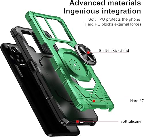 Miniatura 3 de Funda para BLU G91 Max con protector de pantalla, soporte de anillo para montaje magnético de automóvil de grado militar, resistente a prueba de