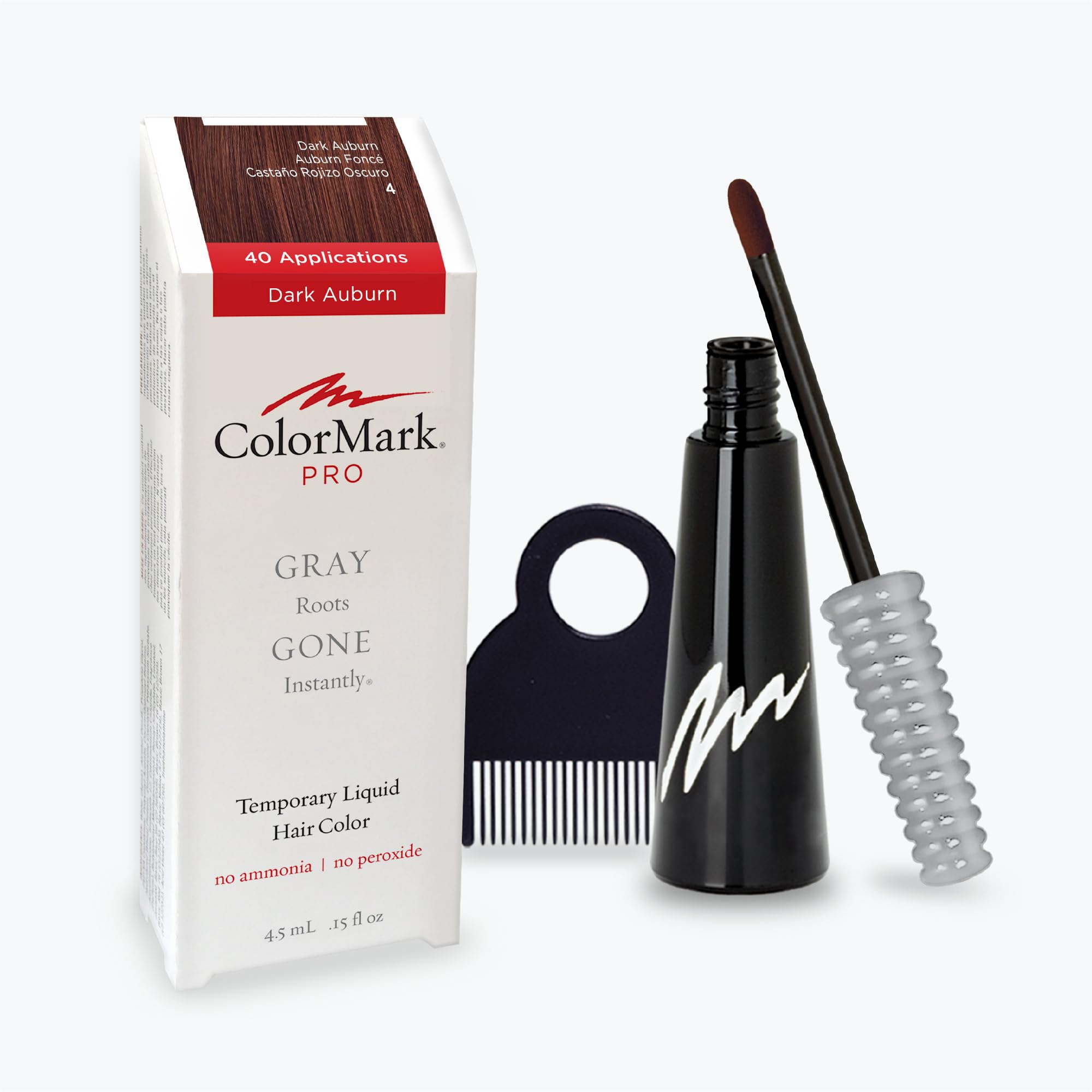 ColorMark Pro Dark Auburn Liquid Gray Root Touch Up Wand Applicator, Real Hair Color