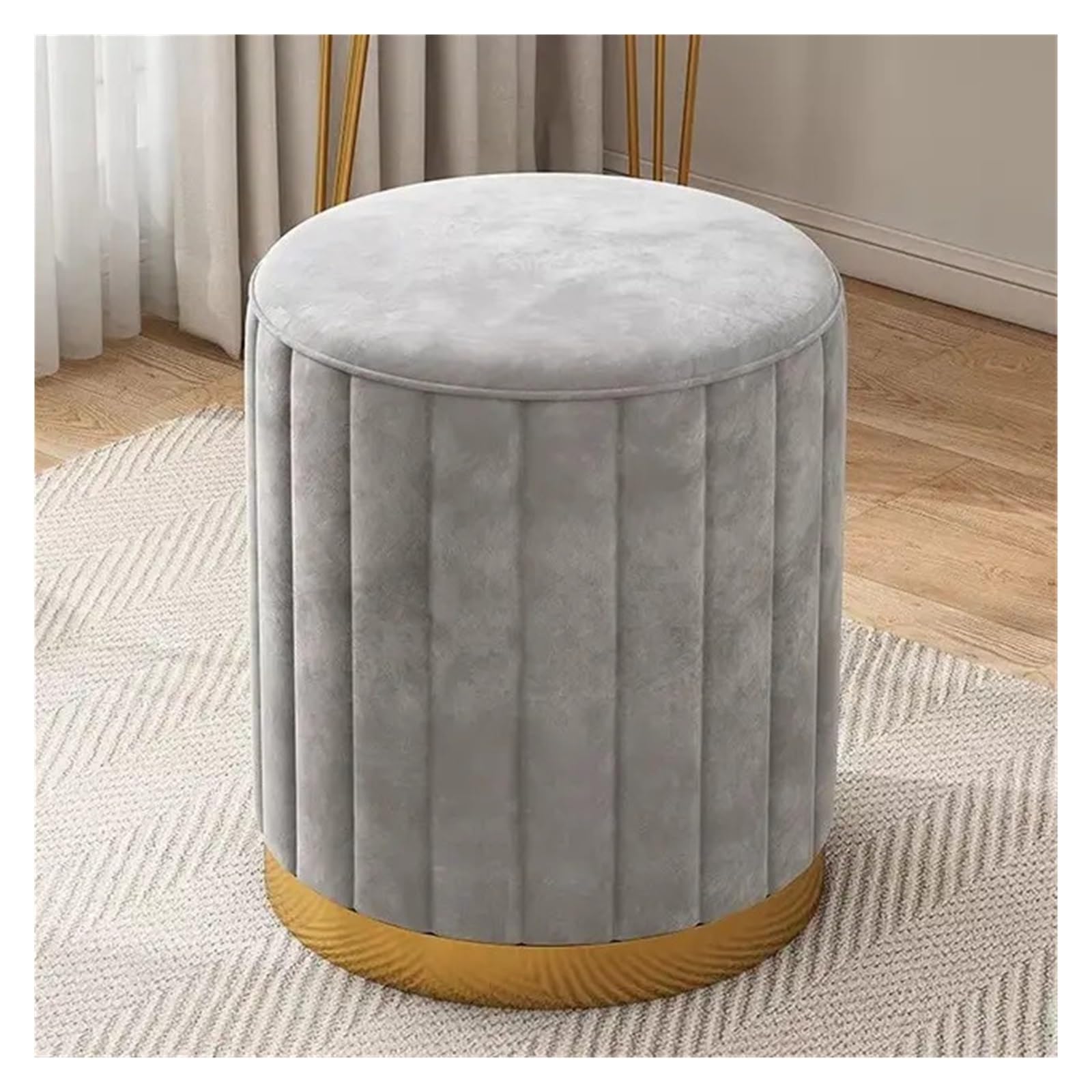 Petite Chaise de Maquillage Ronde anti-encombrement avec Rangement Secret Intégré