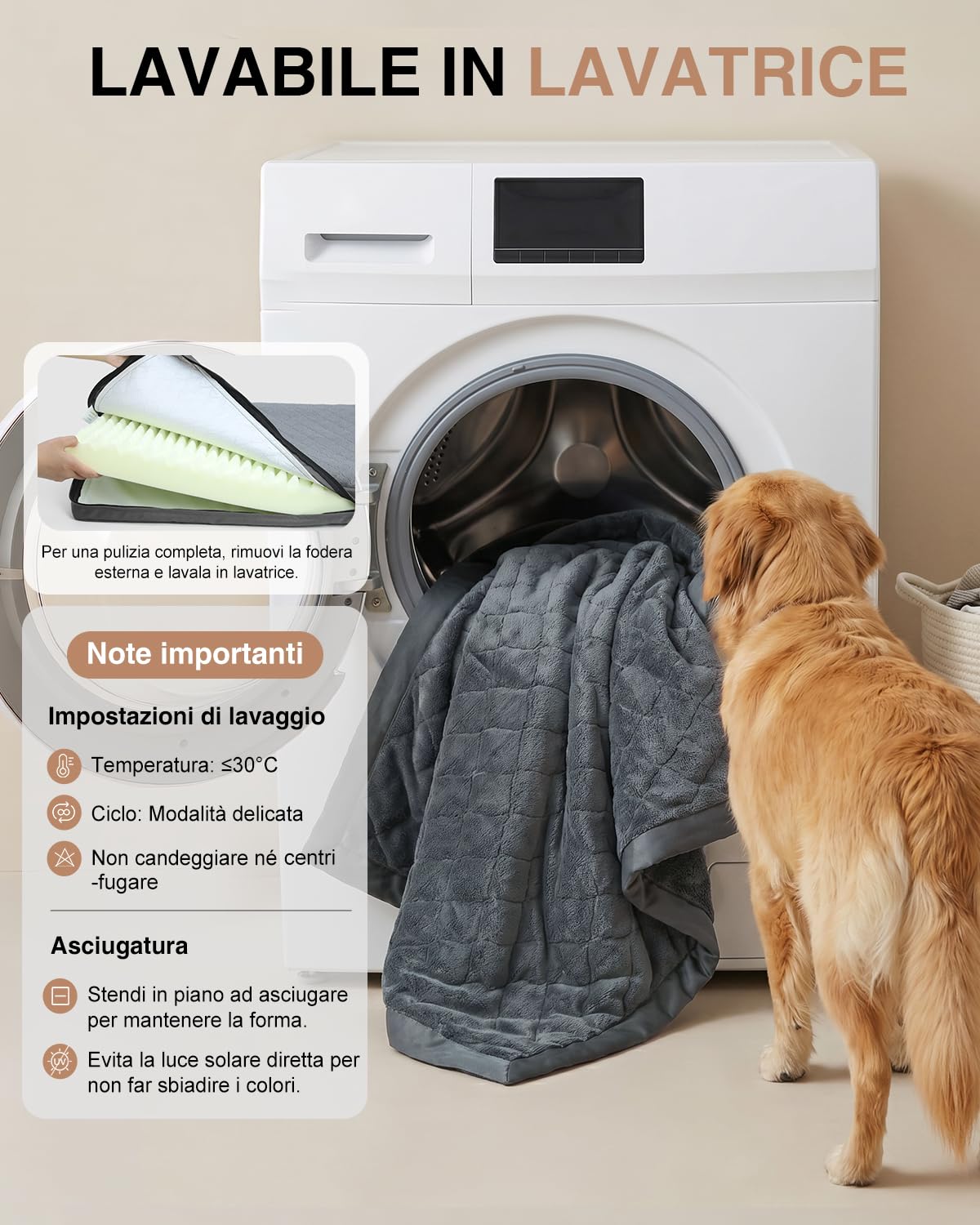 Cuccia Cane Interno Taglia Grande-111x81x9cm, Impermeabile Cuscino Cani, in Similpelle Un Lato, Bifacciale Cuccia Per Cani,Impermeabile Fodera Con, Sfoderabile e Lavabile, Grigio
