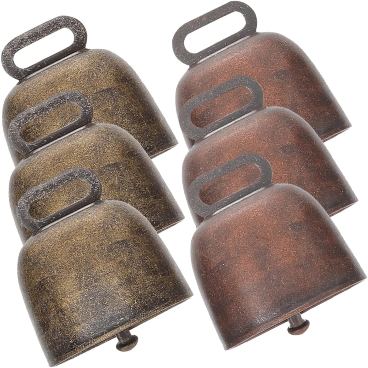 GLEAVI 3sets Copper Cow Bells Lost Cattle Bells Wear Resistant Livestock Supplies for Pets and Farming Lightweight Design for DIY Crafts and Decorations 6pcs*3