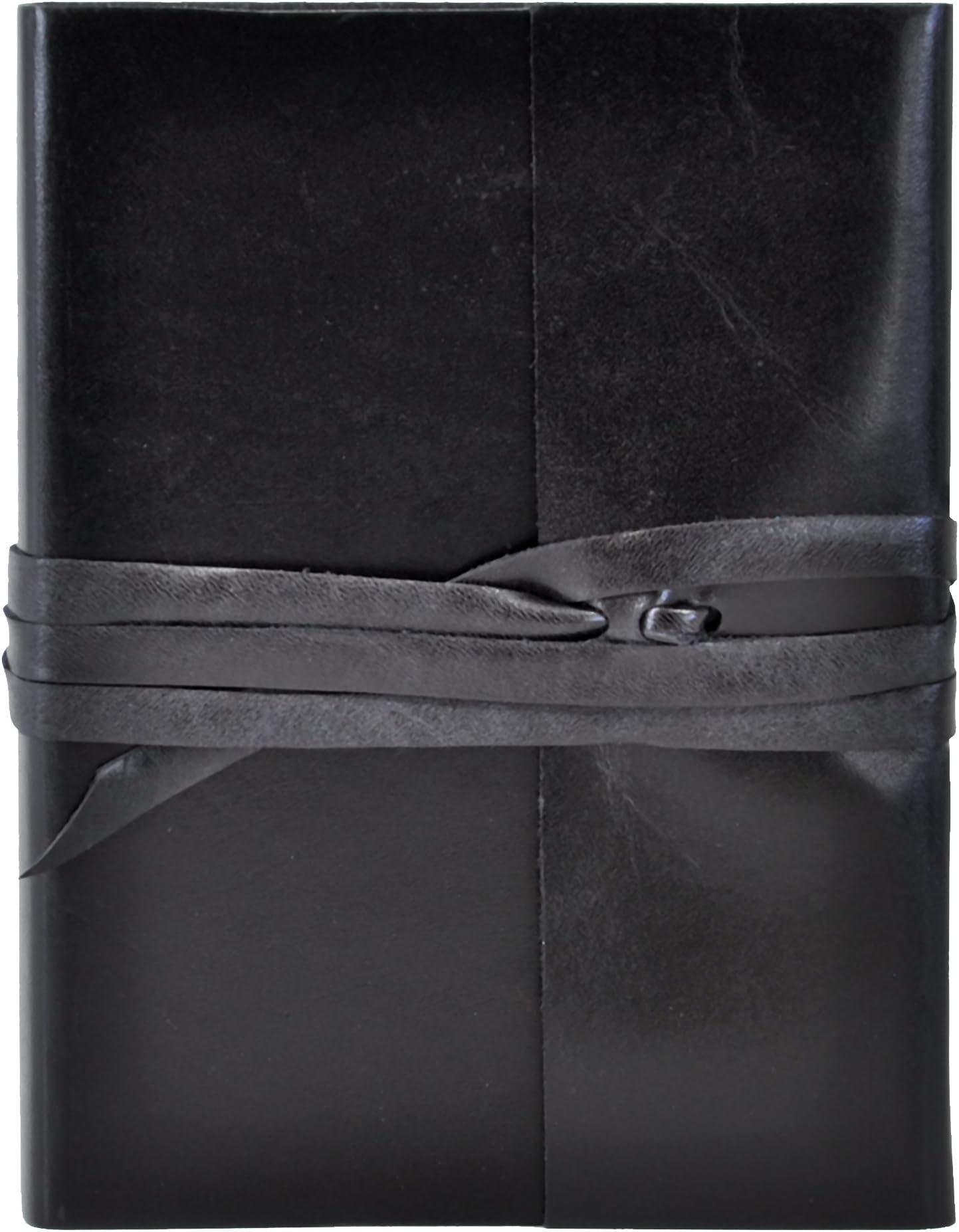 Islander Soft Leather 5 x 7 Journal in Black Features Wrap Closure - Handmade in The U.S.A.