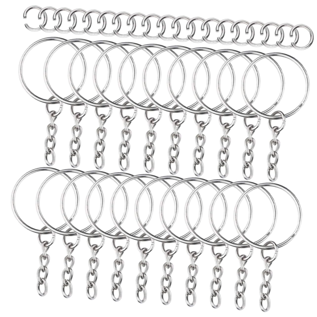 Porte-clés avec chaîne en lot de 150 pour vos ateliers DIY en famille
