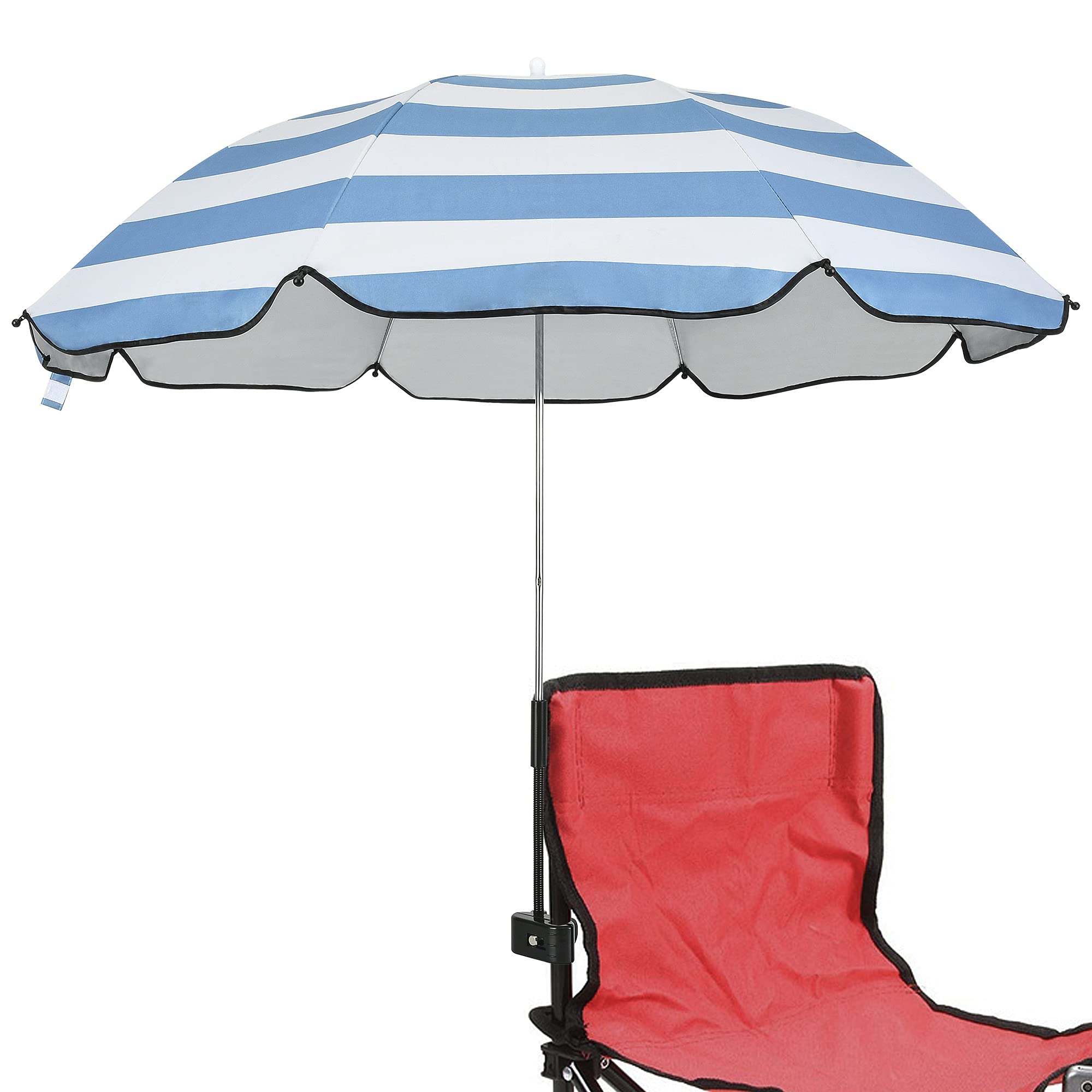 Buy Chair Umbrella with Adjustable Clamp 43 inches UPF 50+,ClampOn