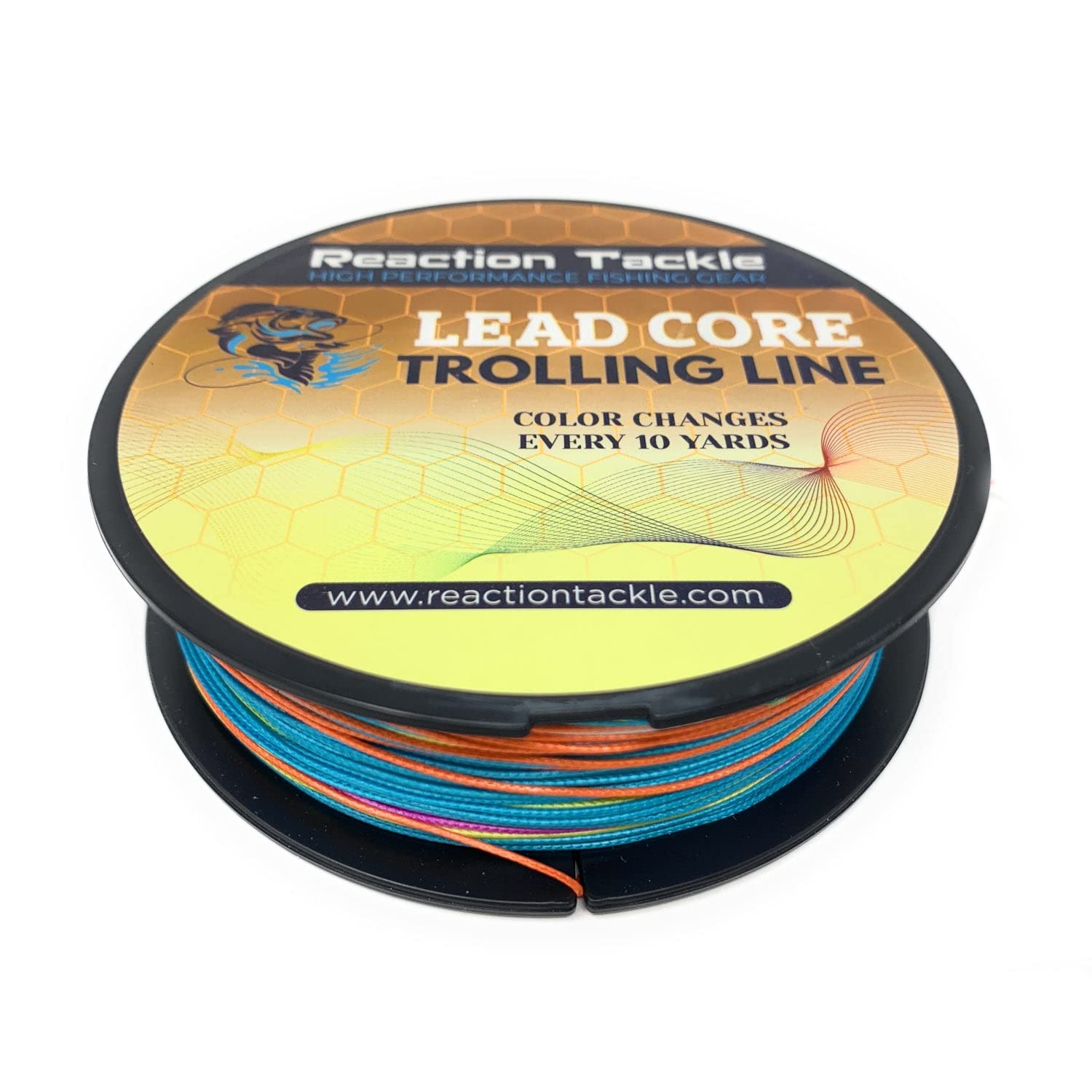 Reaction Tackle Lead Core, Metered Trolling Braided Line Multi-Color - 18LB / 100yds