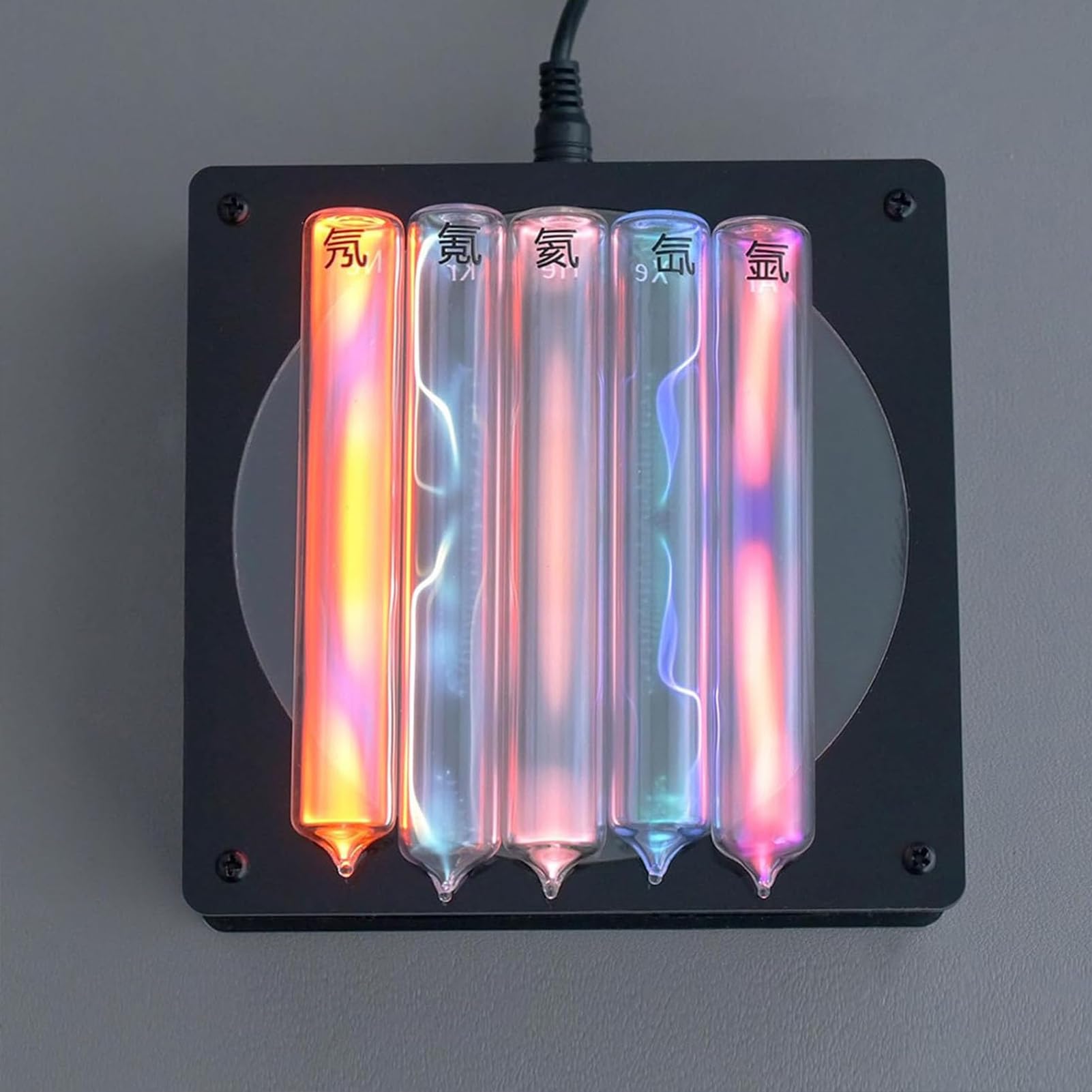 Lámpara con 5 Tubos De Plasma, Dispositivo Luminoso De Vidrio con Tubos De Plasma, Luz De Neón con Gases Raros, para Decoración De Fiestas, Señal De Advertencia para Actividades Al Aire Libre
