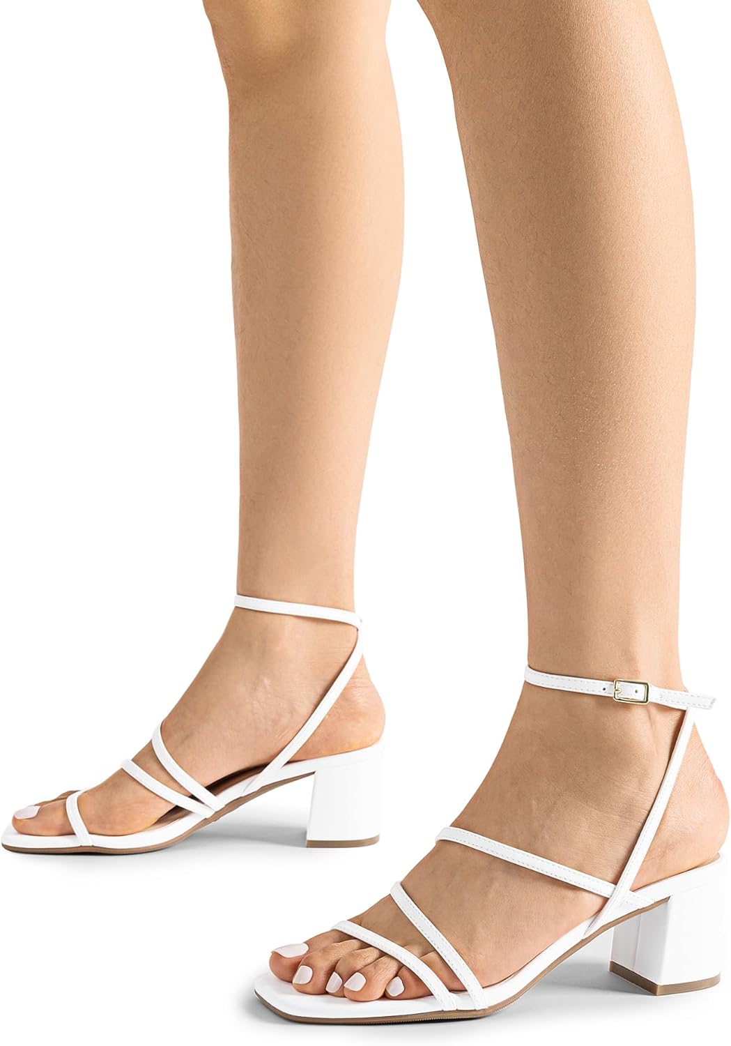 DREAM PAIRS Womens Block Heels 2 inch Strappy Square Toe Dressy Chunky Low Heeled Sandals for Party Wedding Evening - Image 6