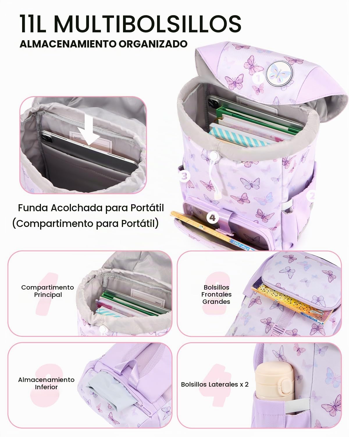 Amythe Mochila Ergonómica Niña 1° Escuela Aire Libre