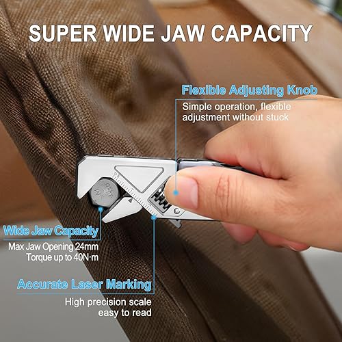 Miniatura 3 de NexTool W2, multiherramienta 8 en 1 con llave ajustable, alicates multiherramienta, cuchillo de bolsillo, destornillador y archivo, multiherramienta