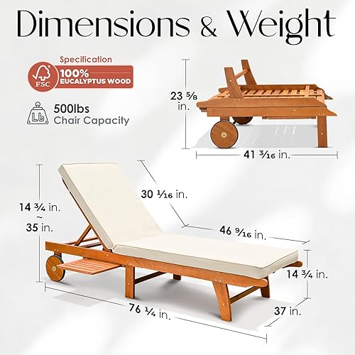 Miniatura 2 de IDZO Cojín mejorado para exteriores, tumbonas de piscina para patio con capacidad de 500 libras, diseño apilable y plegable, respaldo reclinable,