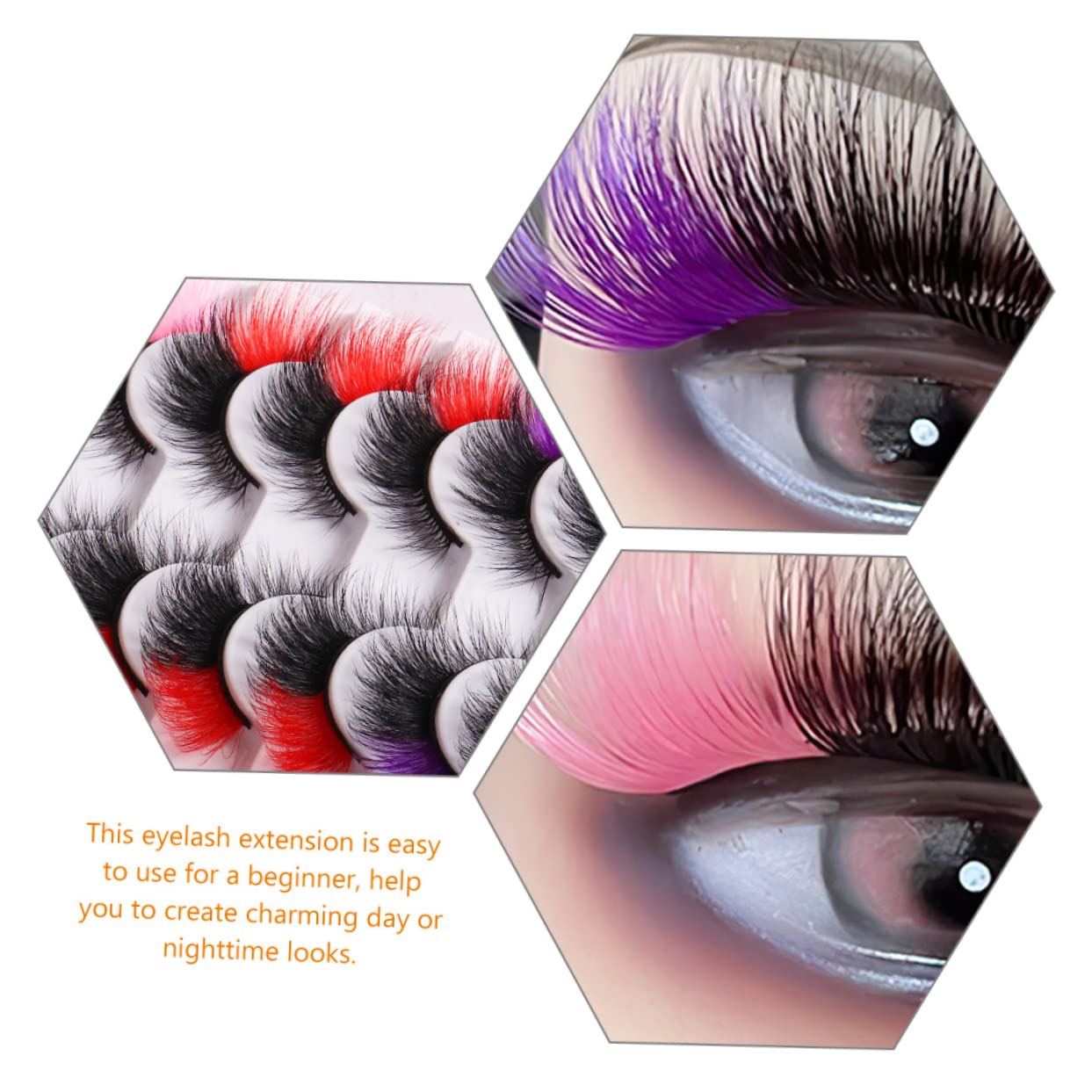 POPETPOP 36paia Colored Lashes Finte Ciglia Coloratper Cosplay Facili Da Usare Effetto Volume Per Look Notturni e Occasioni Speciali