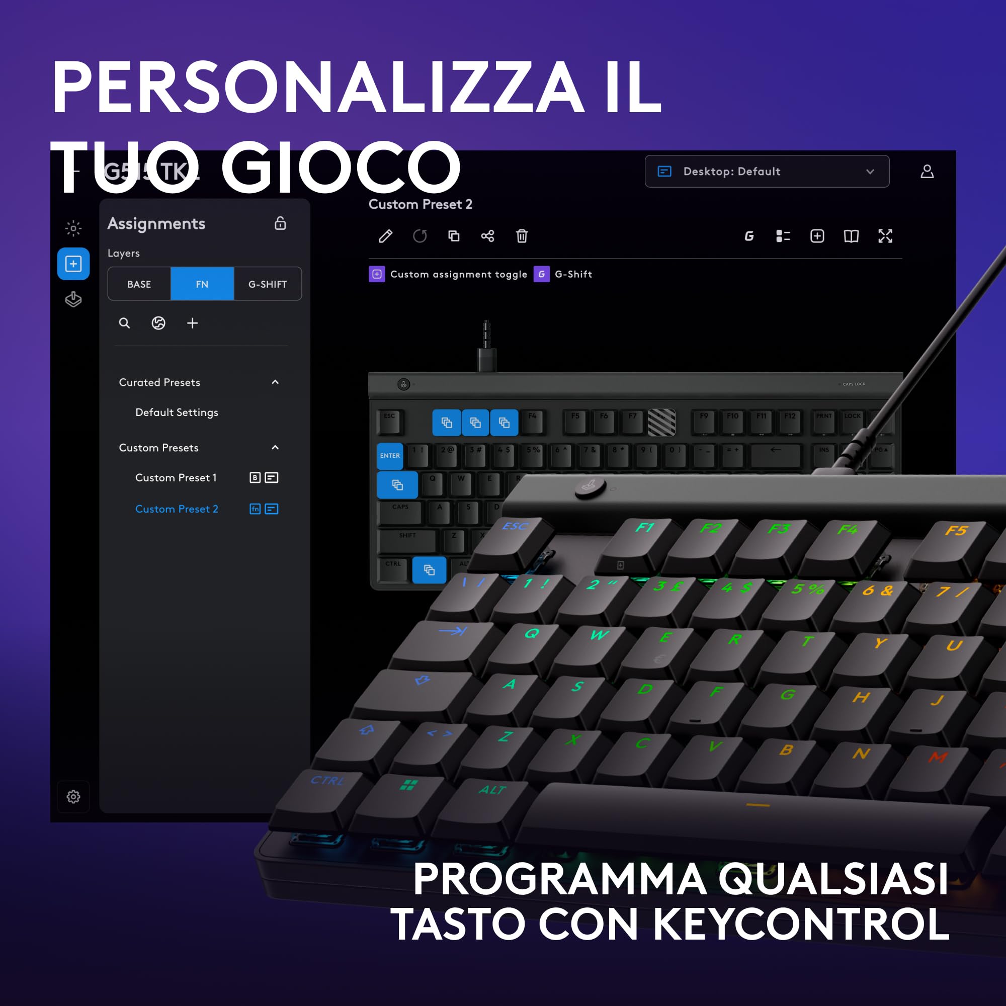 Logitech G515 TKL, tastiera gaming cablata a profilo ribassato