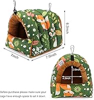 Vista 5 de Wontee Nido de Pájaro Casa de Invierno Cálido Refugio para Acostarse Cabaña Colgante para Loros, Periquitos, Caiques, Ninfas Senegal, Cacatúas, Verde