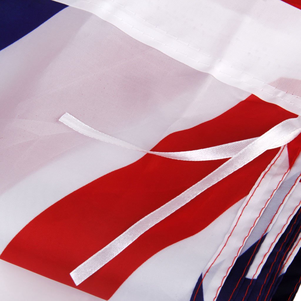 Homissor Bandiera Britannica Union Jack 4x6 - Ricamata, Con Strisce E Occhielli In Ottone - Resistente Per Esterno, Prato E Casa
