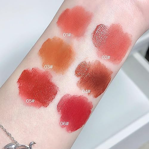 Miniatura 4 de Juego de lápices labiales líquidos de terciopelo mate de 6 colores, lindo esmalte de labios de conejo 2 en 1, llavero para brillo de labios, tinte