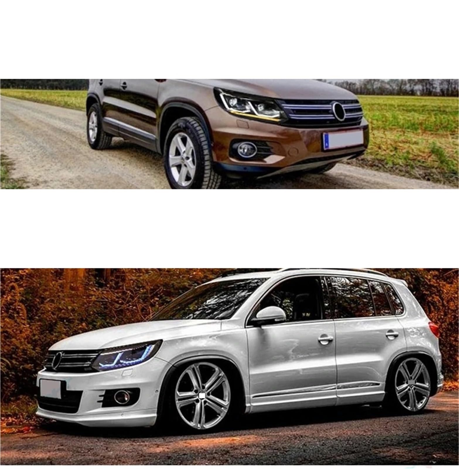 Faro Anteriore per VW ES SEL Line 2013-2017, luci Anteriori, indicatori di direzione, luci diurne, Coppia di fari Anteriori (Modello con Guida a Destra)
