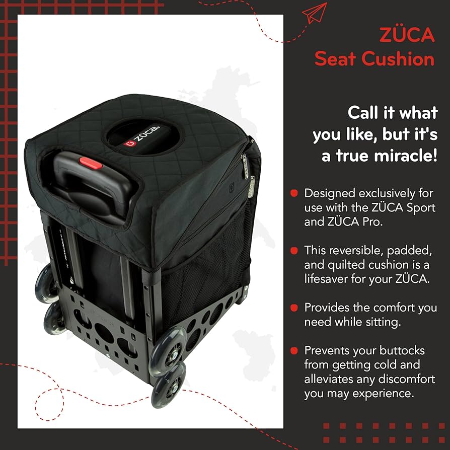 Amazon.com: ZUCA Seat Cushion, Reversible - Black/Black