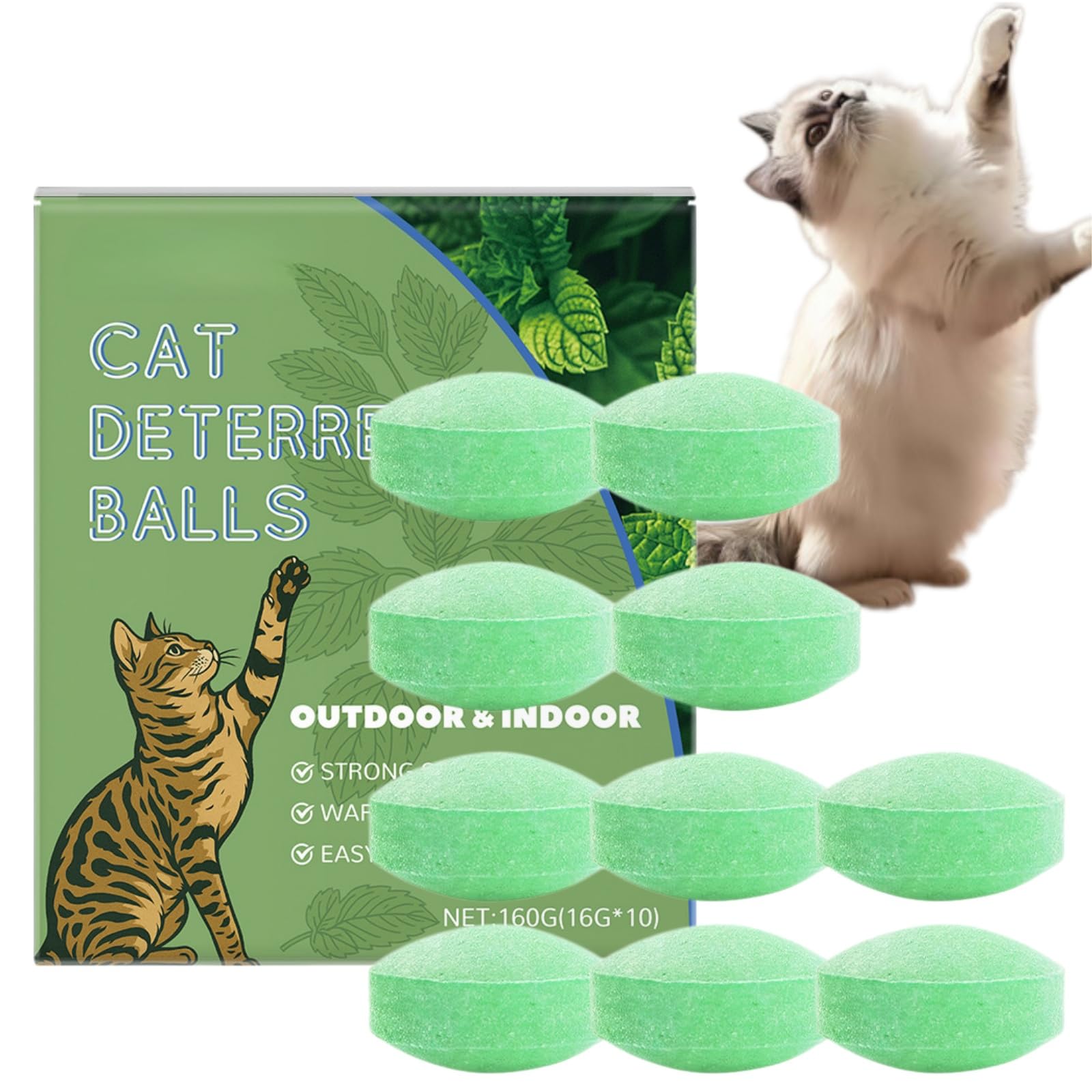 10pcs Natural Cat Repellent for Gardens UK,Extra Strong Cat Deterrent Balls