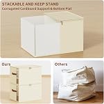 Boîtes de rangement avec cadres robustes, Boîte d'organisateur de vêtements en tissu pliable pour le déménagement, Cube de rangement en chaussette avec lis et fermeture à glissière, Sacs de stockage en lin pour les couvertures, vêtements, feuille
