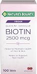 NATURE'S BOUNTY Biotin, Dissoudre rapidement les comprimés, maintenir les cheveux et la santé de la peau, maintenir la santé des ongles, aide à métaboliser les nutriments, végétalien, aromatisant cerise, 34 g