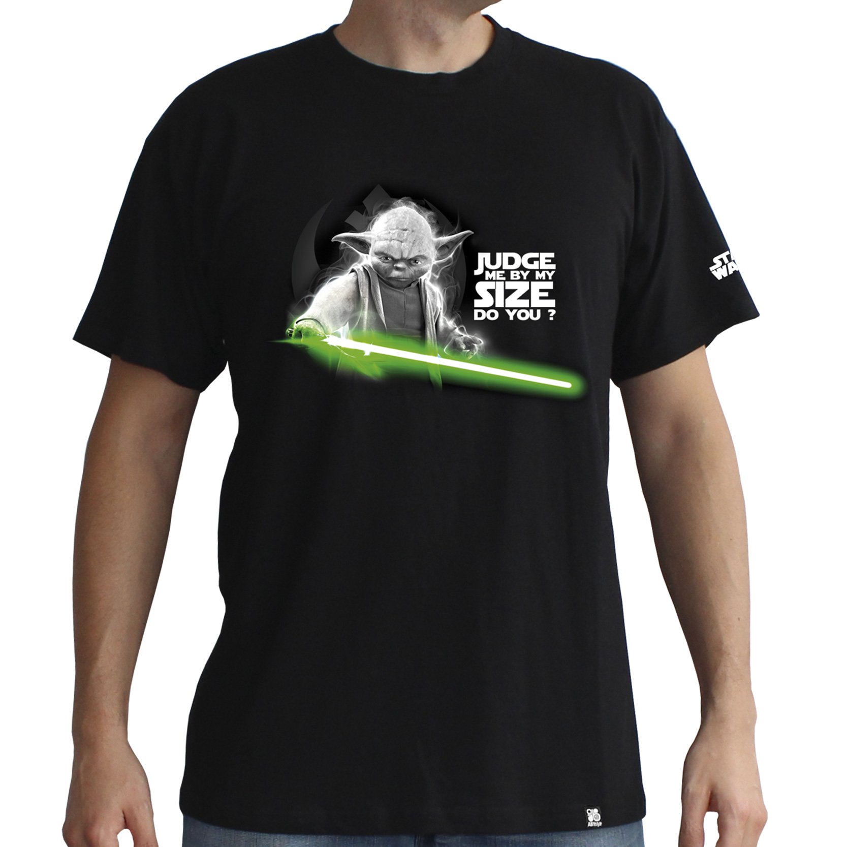 Maglietta Star Wars Yoda, Uomo, Nero, Taglia L - Stile Originale E Comfort