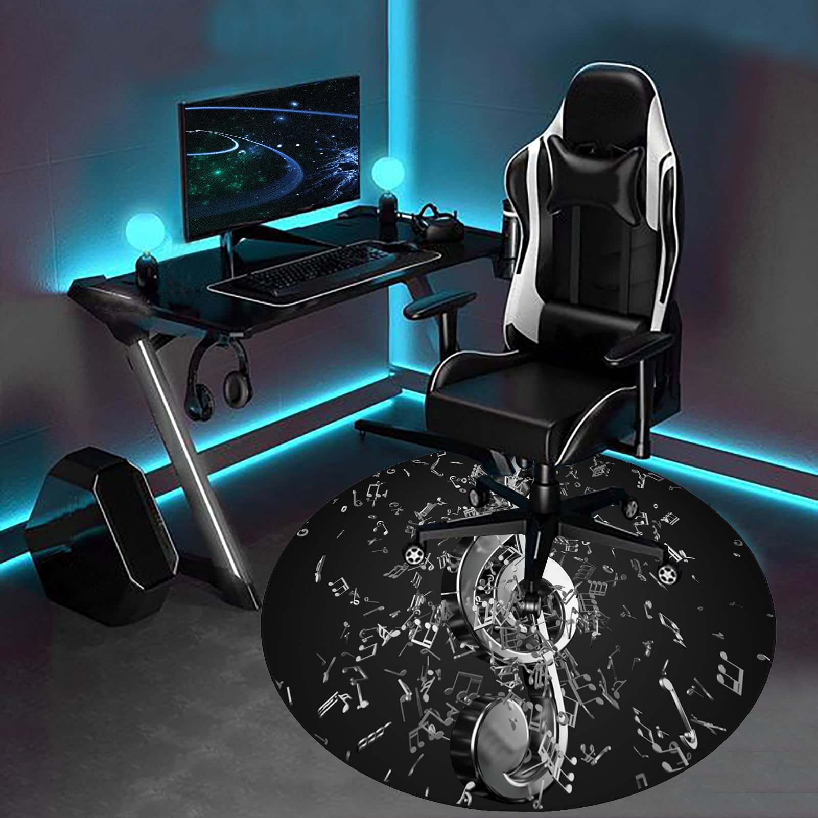 Tapis de Tambour antidérapant Rond Tapis pour Batterie Acoustique Tapis Insonorisé pour Tapis Batterie électronique Grosse Caisse Batteries Caisse Claire Instruments de Musique Tapis de Sol 120 cm